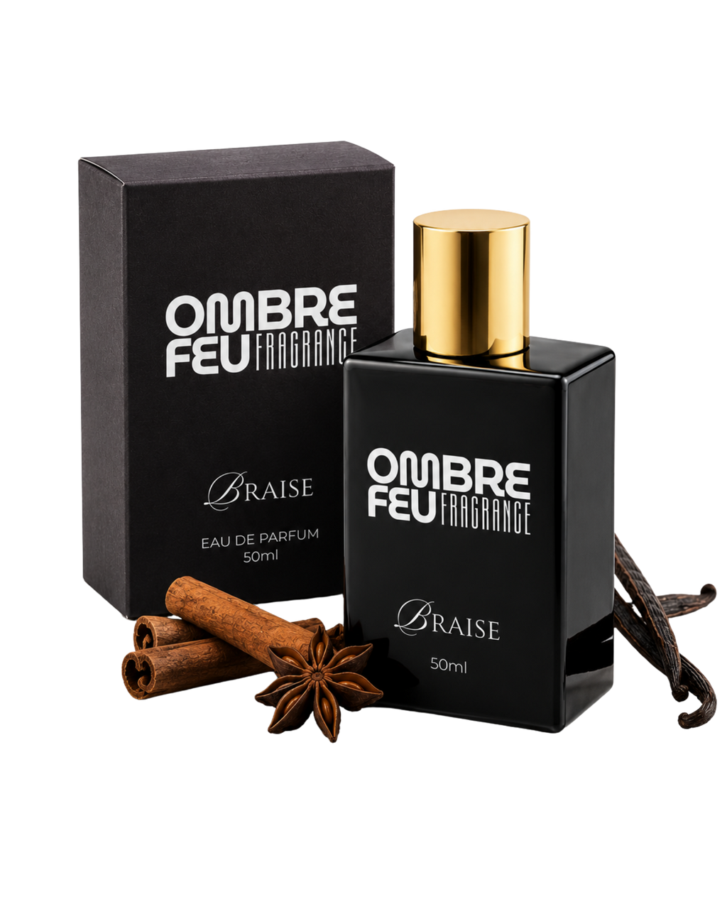 Ombre Feu Braise – Eau de Parfum für Herren, 50 ml | Süß-holzig mit Vanille, Zimt & Tabak